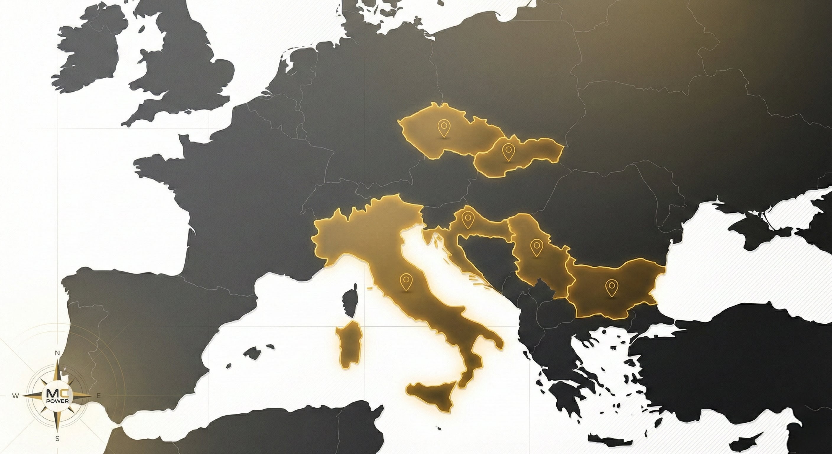 Mapa pôsobnosti MC POWER